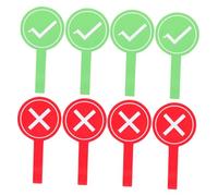 DEARMAMY 8 pièces Pagaies de Vote Jeu Rouge Vert Oui Non Panneaux Portables pour Classe Animation Participation Interactive