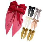 DEARMAMY 8 Pièces pince à cheveux gros nœud soyeux petit Barrette arc clips satin pinces à cheveux pour le maquillage pince à queue de cheval un ruban à cheveux en tissu