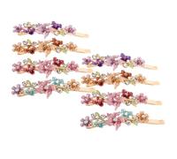 DEARMAMY 8pièces Barettes Cheveux Femmes Strass Fleurs Pinces Coiffure Décoratives Épais Accessoires Bijoux Mariage Style Aléatoire