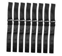 DEARMAMY 8pièces Élastiques pour Perruques Noirs Bandeaux Ajustables Antidérapants Accessoires pour Perruques avec Crochets pour Maintien Confortable et Sûr