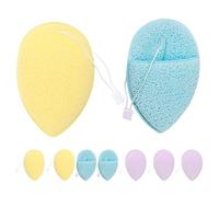 DEARMAMY 9 Pièces Éponges Nettoyantes Visage Exfoliantes Réutilisables Lot de Manchons Douceurs pour Démaquiller et Purifier la Peau Sensible