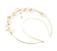 DEARMAMY Accessoire Cheveux Femme Couronne Lune Mariage Bandeau Halo Mariée Cérémonie Diadème Bridal Headband Élégant Adulte