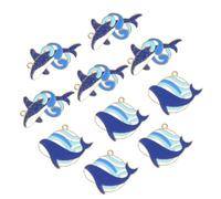 DEARMAMY Accessoires Délicats pour Fabrication de Présents Uniques Pendentifs 10 en Alliage Bleu Forme Mammifères Marins et Cétacés pour Porte-clés Créatifs et Porte-clés Originaux