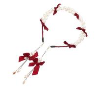 DEARMAMY arc bandeau accessoires pour cheveux hair charms hair toppers gala accessoire fete headband bijoux de cheveux bandeau femme couvre-chef à l'arc coiffure femme perle rouge