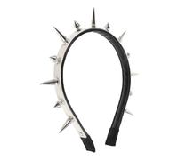 DEARMAMY Bandeau Cheveux Punk Rivets en Alliage de Zinc et Cuir Pu, Large et Ajustable, Confortable pour Concert Rock et Usage Quotidien, Style Gothique et Baroque