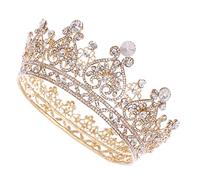 DEARMAMY Bandeau Couronne Brillant Pour Mariage Coiffe Chic Rétro Couronne De Mariée De Fête