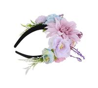 DEARMAMY Bandeau De Fleurs Artificielles Couronnes De Fleurs Accessoire De Cheveux De La Mariée Coiffure De Couronne De Mariage Casque De Demoiselle D'honneur Coiffe De Mariée Habit En Soie