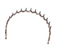 DEARMAMY Bandeau Denté Imprimé Léopard Bandeaux De Requin Pour Les Femmes Bandeaux En Zigzag Pour Femmes Bandeaux Peigne Pour Femmes Bandeau Avec Peigne à Dents Casque Femme Chiffon Leopard