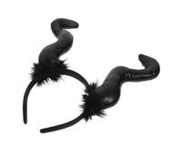 DEARMAMY Bandeau en corne de démon bandeaux Halloween costume de reine maléfique costume haloween costume hallowen accessoire de décoration de cheveux bandeau corne du diable Chiffon Black