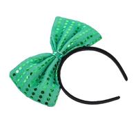 DEARMAMY Bandeau Fin Femme Tissu Avec Grand Nœud Vert Accessoire Cheveux Brillant Et Léger Maintien Pour Coiffure Élégante