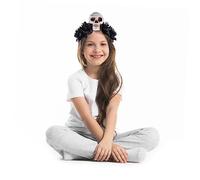 DEARMAMY Bandeau Halloween Tête Fleur avec Roses et Crâne Décoratif Tête Durable pour Fête Cosplay et Jour des Morts
