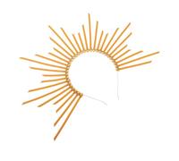 DEARMAMY Bandeau Halo De Notre-dame Casque De Costume De Déesse Costumes De Princesse Groupe Bandeau De Mariée Déesse Couvre-chef De Reine Casque De Couronne De Déesse Golden Plastique