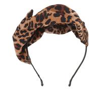 DEARMAMY Bandeau Large Imprimé Léopard pour Femme Tissu Respirant et Élastique Noué Accessoire Polyvalent pour Sport Mariage et Usage Quotidien Style Mode Animalier