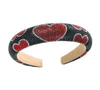 DEARMAMY Bandeau Large Strass Pour Femmes Accessoire De Coiffure Élégant Motif Cœur Sur Fond Pour Compléter Votre Look Au Quotidien