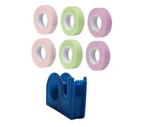 DEARMAMY Bandes Adhésives en Tissu pour Extensions de Cils 7 Pièces avec Coupe-bande Bleu Foncé Isolant pour Professionnels et Particuliers au Salon de Beauté