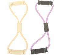 DEARMAMY Bandes de Résistance Poignées pour Musculation Bras et Épaules, 2pcs en TPE et Nbr, Design Simple et Solide, Entraînement Musculaire Féminin en Intérieur Couleur Couleur Aléatoire