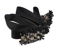 DEARMAMY Barrettes À Cheveux En Forme De Nœud Pour Femmes Élégantes Mignonnes Épaisses Décoratives Style Petit Accessoires De Bal Nœud Perlé Tissu Noir