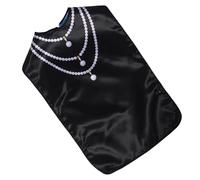 DEARMAMY Bavoir Imperméable pour Adultes en Tissu Trois Couches Perlé, Bavette Ajustable et Réutilisable, Protection Anti-éclaboussures pour Repas Personnes Âgées Femmes, Tablier Large