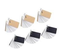 DEARMAMY Bloc-Notes à Anneaux Portable 6 Pièces, Cartes Mémoire Vierges 90-100 Feuilles par Carnet, Couverture Cartonnée Noire, Papier Blanc et Noir, Cahiers Rechargeables pour Révision et