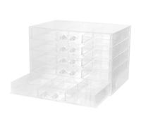 DEARMAMY Boîte à Bijoux Acrylique Transparente à Organisateur Multi-cases pour Boucles Oreilles Colliers et Bracelets Rangement Anti-poussière Multifonction pour Femme