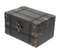 DEARMAMY Boîte à Bijoux Vintage Bois Multifonction Coffre Au Trésor Rétro pour Rangement Objets Précieux et Souvenirs Décor et Accessoire de Jeu Couleur Grise