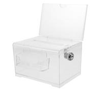 DEARMAMY Boîte à Dons Transparente Verrouillable Acrylique Robuste Urne Multifonction pour Vote Collecte de Fonds et Suggestions avec Serrure Sécurisée