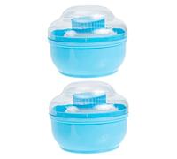 DEARMAMY Boîte à Houppettes Pour Bébé Lot De 2 Sets De, Petite Taille, En Plastique Bleu, Pour Poudre Corporelle, Usage -né, Pratique Pour Voyages