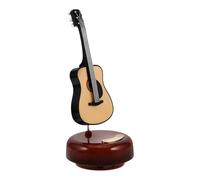DEARMAMY Boîte à Musique Guitare Vintage Rotative en Métal, Modèle Miniature Décoratif de Table, Boîte à Mélodies à Remontage, Présent Anniversaire Original pour Décoration Intérieure