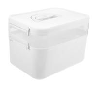 DEARMAMY Boîte à Outils Pour Manucure Multi-niveaux Blanche Poignée Rangement Vernis à Ongles Professionnel Domicile Nail Art