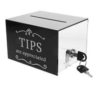 DEARMAMY Boîte à Suggestions Acrylique Verrouillable avec Serrure Capacité Importante Boîte de Dons Transparente Sécurisée pour Restaurant Collecte de Pourboires et Urne de Tombola