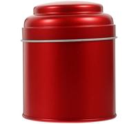DEARMAMY Boîte à Thé en Fer Rouge Couvercle Double Couche Scellé, Rangement Étanche pour Sucre et Thé, Design Unique et Finition Soignée, Cuisine Voyage