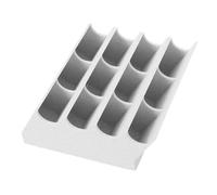 DEARMAMY Boîte de Rangement à 12 Compartiments pour Lames de Rasoir Blanche, Organisateur Multifonction pour Lames de Tondeuse à Cheveux, Étui Compact 10,4 X 9,9 X 4,1 Cm, pour Salle