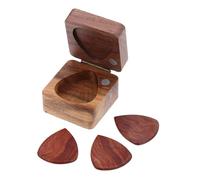 DEARMAMY Boîte de Rangement Bois Massif pour Médiators de Guitare avec Médiators Bois Solides Accessoires Portables pour Guitaristes Débutants et Confirmés