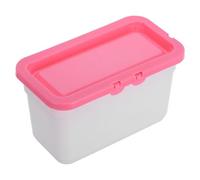 DEARMAMY Boîte de Rangement pour Capsules de Lessive avec Couvercle Plastique Transparent Taille Compacte Couleur Rose 1 Pièce - Organisation Buanderie Pratique et Rangement Capsules