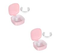 DEARMAMY Boîte De Rangement Pour Prothèses Dentaires 2 Récipient De Trempage Portable Protège-Dents Anti-Poussière Malléable Étui De Nettoyage Dispositifs De Retenue