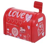 DEARMAMY Boîte en Fer-blanc Rouge Forme Boîte aux Lettres 1 Pièce pour Bonbons et Biscuits Coffret Présent Saint-valentin Contenant Sucré Décoratif