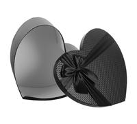 DEARMAMY Boîte Présent de Cœur Noire Moyenne 270X210X105 MM en Papier Résistant pour Emballage D’Anniversaire Saint-Valentin Fleurs et Chocolats Coffret D’Emballage Polyvalent pour