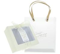 DEARMAMY Boîte Présent Vide Saint-Valentin 1 Pièce en Carton Rigide Ivoire Paquet à Main Ruban Satin et Carte Coffret pour Emballage Décoration et Présents Romantiques