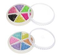 DEARMAMY Boîtes De Compartiments Perles Acier Pour Décoration Ongles Femmes Charms Petites Perles Colorées Accessoires Nail Art Résistants Sans Déformation