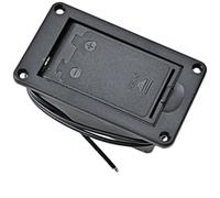 DEARMAMY Boîtier de Batterie Plastique Noir Couvercle pour Micros de Guitare et Basse Actifs, Compartiment à Piles 9v Double, Support Pile pour Micro Guitare Électrique, Accessoire Musical