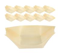 DEARMAMY Bol à Goûter en Bois Jetable 9 Cm X 5,5 Cm, Lot de 50 Contenants Alimentaires Biodégradables, Barquettes en Bois pour Collations, Sushi, Salades et Apéritifs, Usage Unique