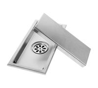 DEARMAMY Bonde de Rectangulaire en Acier Inoxydable, Crépine de Siphon de Sol, Design Encastré, Anti-obstruction, Drainage Fluide, pour Salle de Bain et Balcon