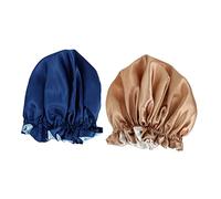 DEARMAMY Bonnets De Nuit Double Couche 2pcs En Satin Bonnet Créatif Bande Élastique Protection Des Cheveux Pour Dormir Et Soins Capillaires