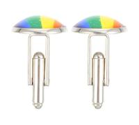 DEARMAMY Boutons de Manchette Arc-en-Ciel Colorés Accessoire Vestimentaire Créatif pour Décoration de Vêtements DIY 1 Paire Multifonction pour Chemises Homme Style et Original