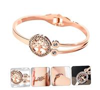 DEARMAMY Bracelet Femme Acier Inoxydable Rose Doré Design Créatif Sapin de Ouvert Élégant Décoloration Accessoire Mode et