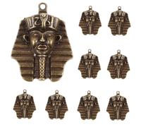 DEARMAMY Breloques Pendentifs en Alliage Rétro 10 Pièces Égyptien Pharaon Ancien Bronze pour Création Bijoux DIY Artisanat Adulte Décoration Suspendue Hiver Présent