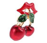 DEARMAMY Broche Cerise pour Robe Broche Rétro Accessoires Femme avec Pendentif Fruit