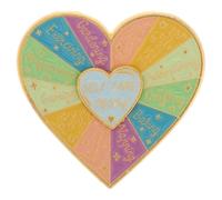 DEARMAMY Broche Cœur Rotative à Motif Arc-en-ciel, Bijou Inspirant pour Prendre Soin de Soi (femme)