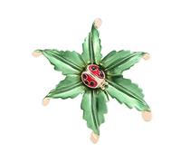 DEARMAMY Broche De Noël En Émail Épingles Décoratives Broche En Forme De Feuille Épingle Faite À La Main Décoration De Vêtements Élégante Épingle À Jolie Broche Adorable