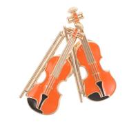 DEARMAMY Broche Petite Violon Raffinée et Facile à Utiliser en Alliage Émaillé 2 Pièces Fermoir Sécurisé pour Veste ou Col de Manteau Lors D'événements Quatuor à Cordes